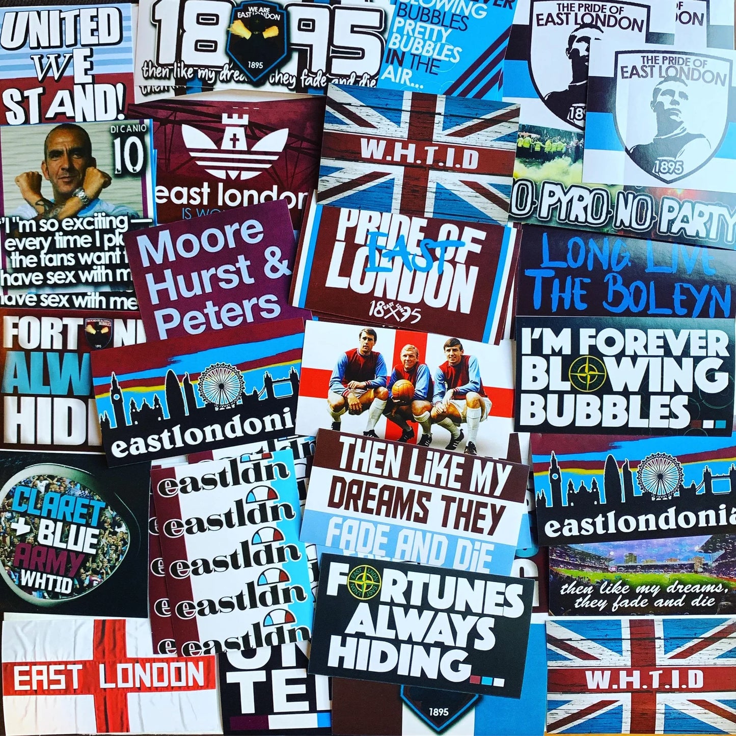 100 x West Ham United Stickers - Elite Fan