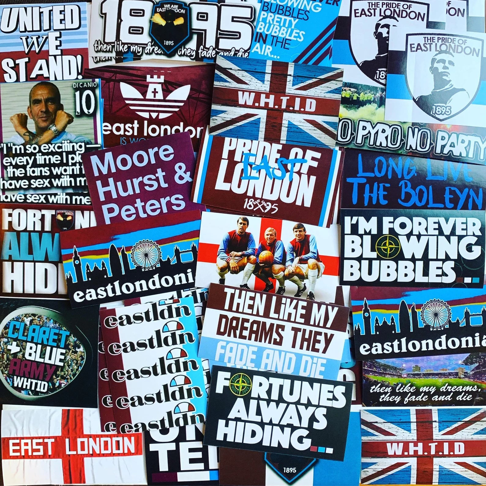 100 x West Ham United Stickers - Elite Fan