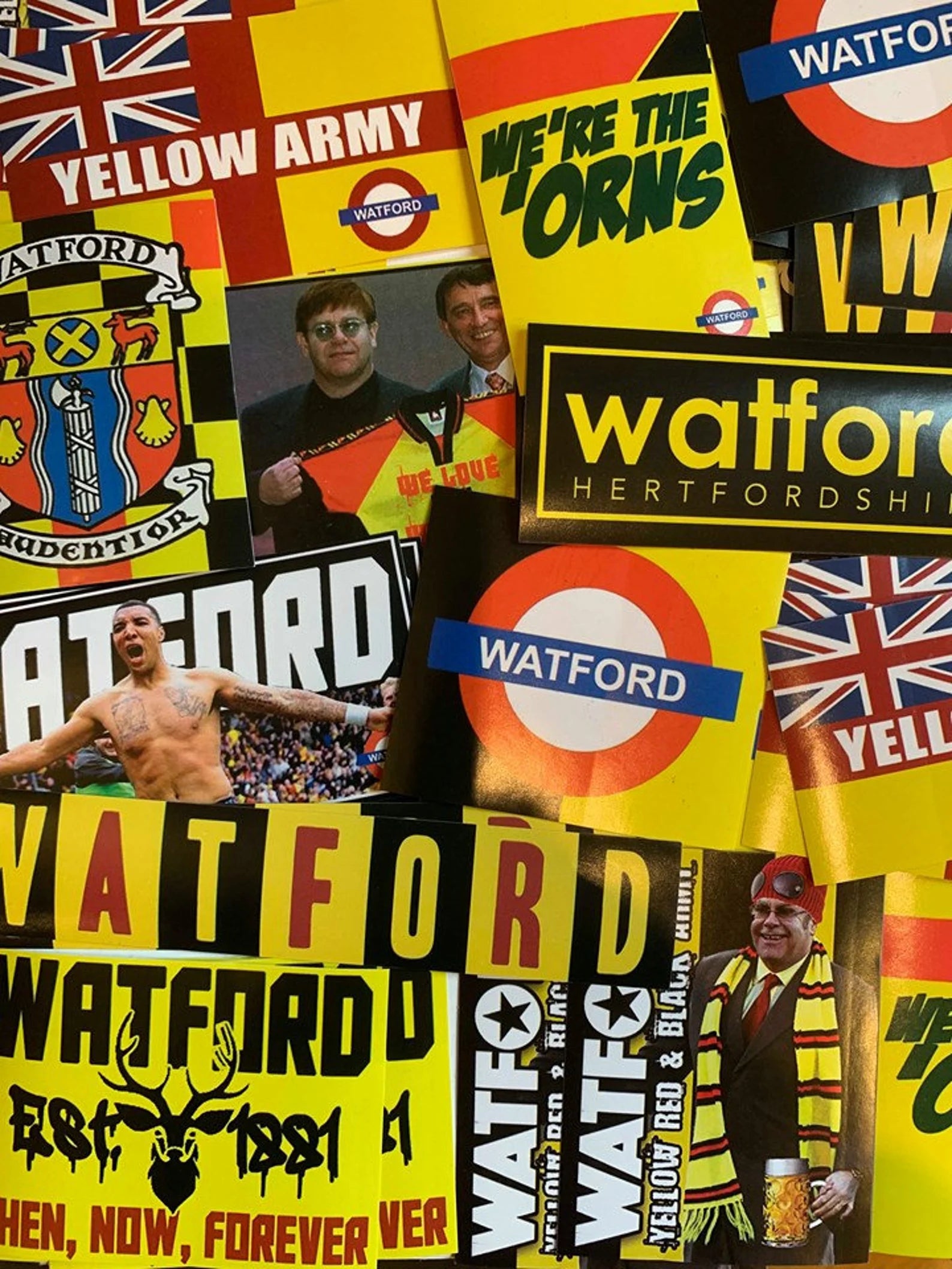 100 x Watford FC Stickers - Elite Fan