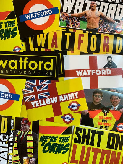 100 x Watford FC Stickers - Elite Fan