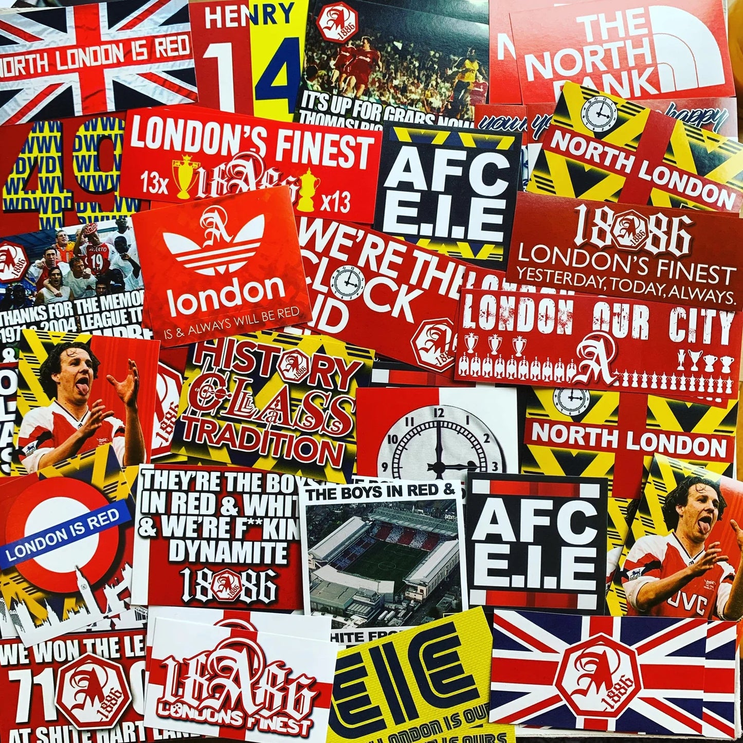 100 x Arsenal Stickers - Elite Fan