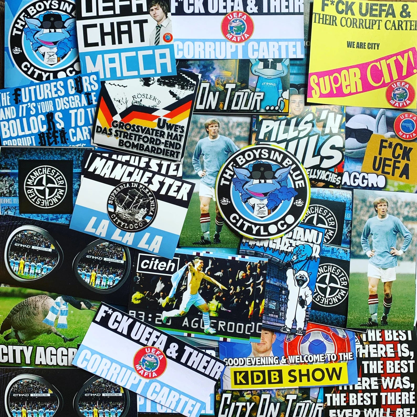 100 x Manchester City Stickers - Elite Fan