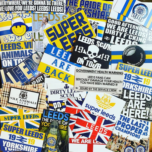 100 x Leeds United Stickers - Elite Fan