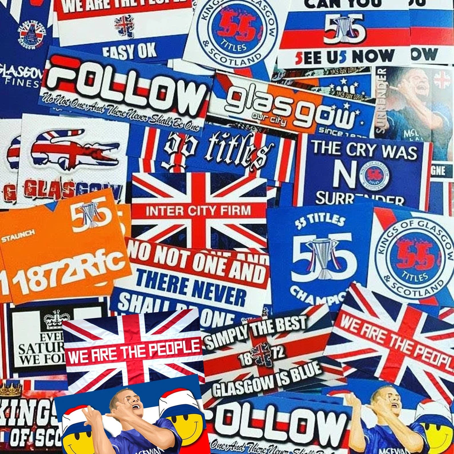 100 x Rangers Stickers - Elite Fan