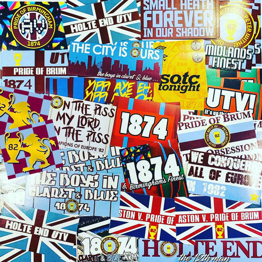 100 x Aston Villa Stickers - Elite Fan