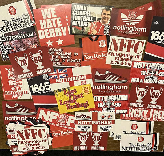 100 x Nottingham Forest Stickers - Elite Fan